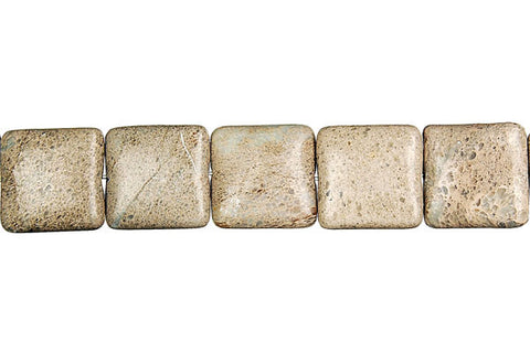 Aqua Terra Jasper Flat Square (B) Beads