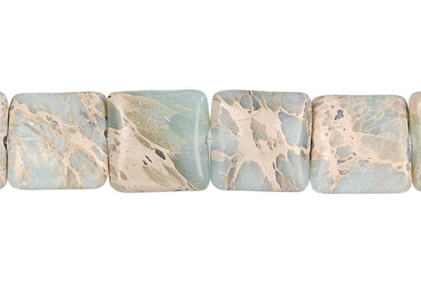 Aqua Terra Jasper Flat Square Beads