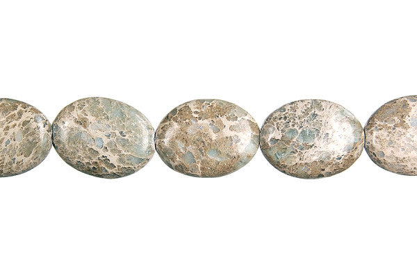 Aqua Terra Jasper Flat Oval (B) Beads