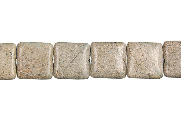 Aqua Terra Jasper Flat Square (B) Beads