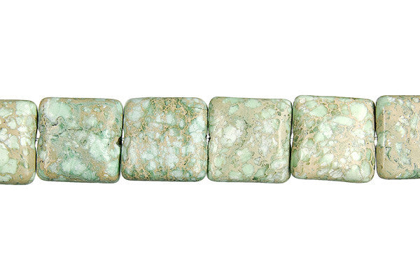 Aqua Terra Jasper (Turquoise) Flat Square (B) Beads