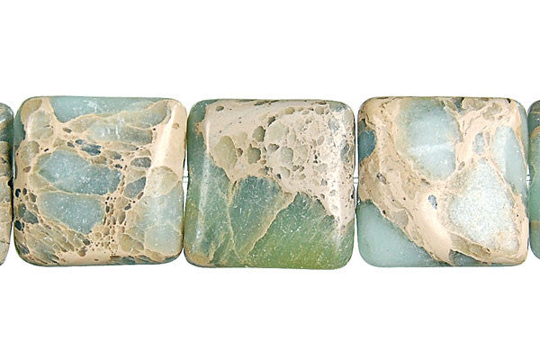 Aqua Terra Jasper Flat Square Beads