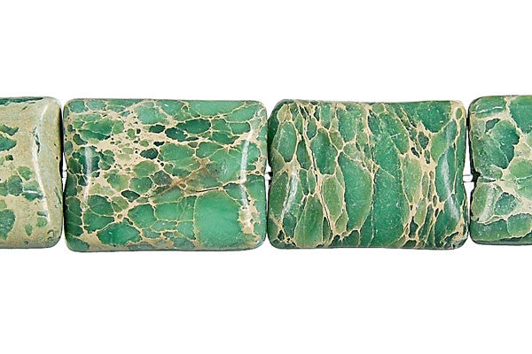 Aqua Terra Jasper (Turquoise) Flat Rectangle Beads