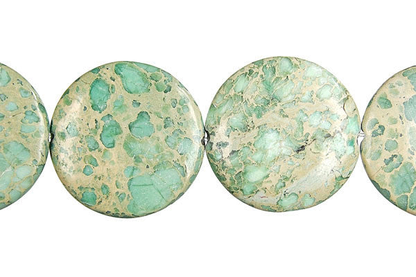 Aqua Terra Jasper (Turquoise) Coin (B) Beads