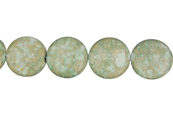 Aqua Terra Jasper (Turquoise) Coin (B) Beads