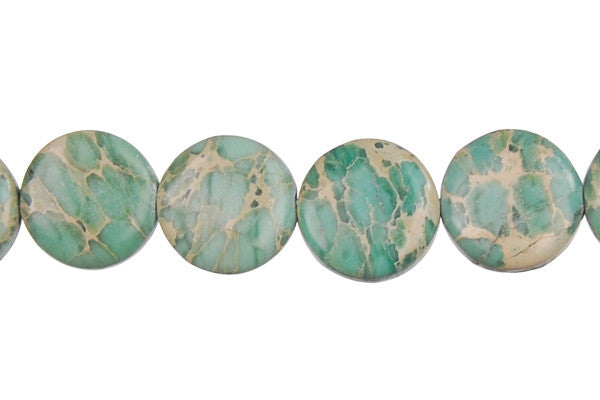 Aqua Terra Jasper (Turquoise) Coin Beads