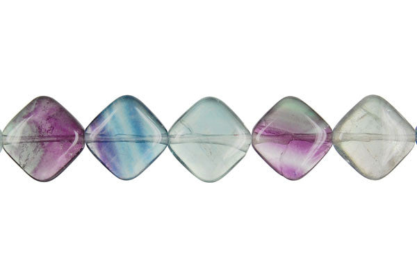 Fluorite (AA) Diamond Square Beads