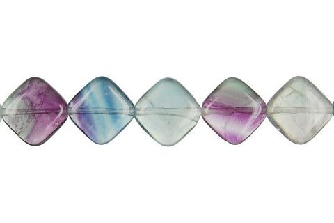 Fluorite (AA) Diamond Square Beads