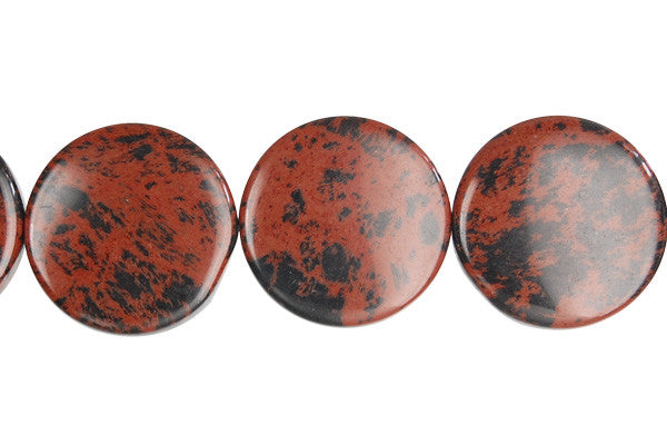 Mahogany Obsidian Coin Beads