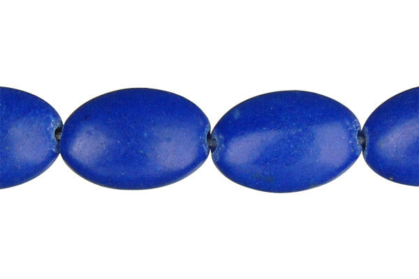 Lapis (Dyed) Flat Oval Beads