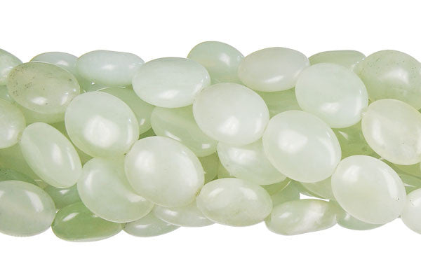 New Jade Flat Oval (Light) Beads