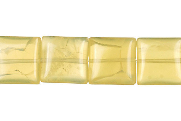Yellow Opal Flat Square (Light A) Beads