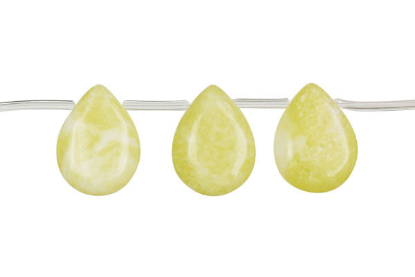 Lemon Jade Flat Briolette Beads