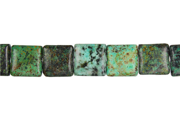 African Turquoise (Dark) Square Beads