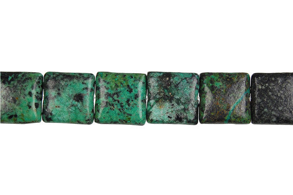 African Turquoise (Dark) Square Beads
