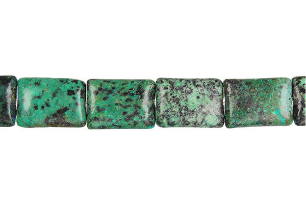 African Turquoise (Dark) Flat Rectangle (Dark) Beads