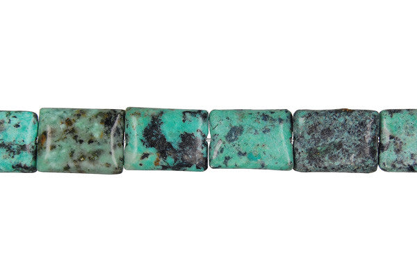 African Turquoise (Dark) Flat Rectangle (Light) Beads