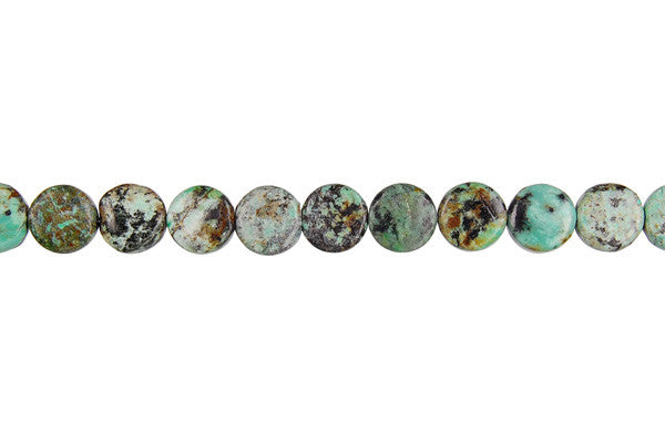 African Turquoise (Dark) Coin Beads