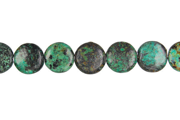African Turquoise (Dark) Coin Beads