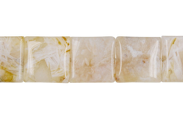 Bamboo Leaf Agate Square Beads