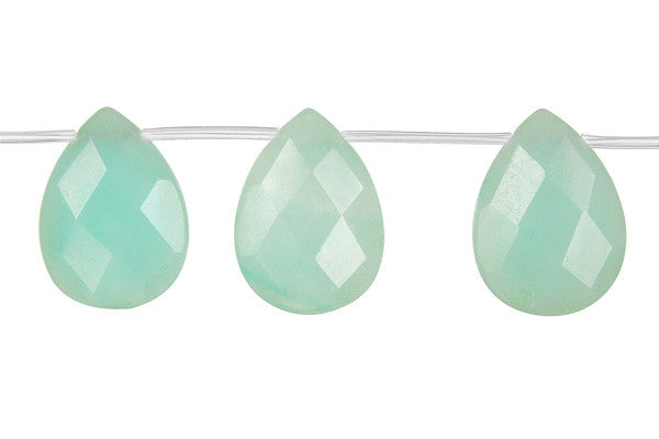 Amazonite Faceted Flat Briolette (Light) Beads