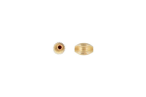 Gold-Filled Oval Corrugated Bead, 4.0x6.0mm