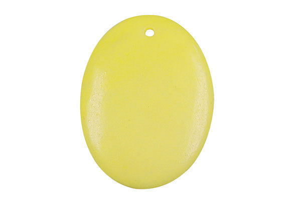 Pendant Snow Lemon Jade Flat Oval
