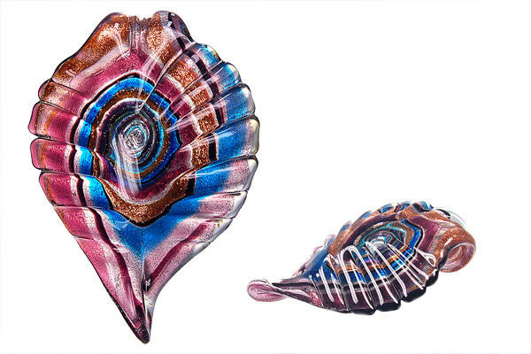 Pendant Murano Foil Glass Leaf (YH02)