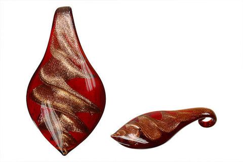 Pendant Murano Foil Glass Smooth Leaf (XDB01)