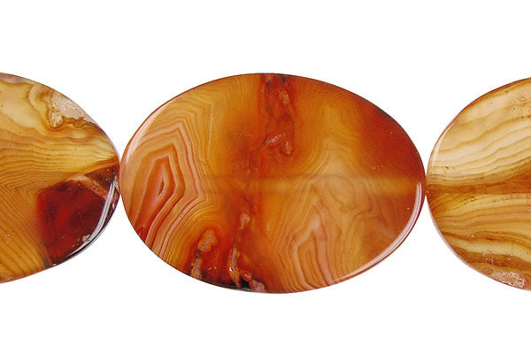 Zebra Onyx Twisted Flat Oval Beads