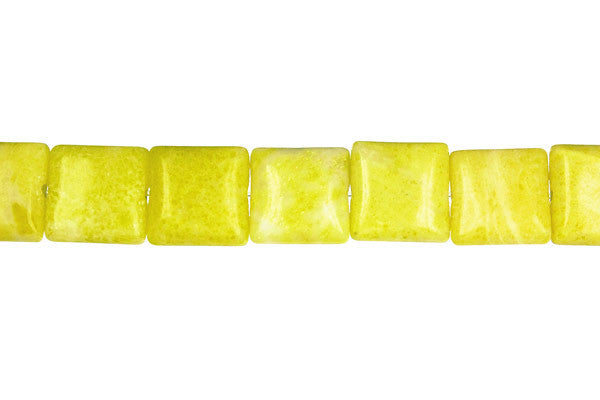 Lemon Jade Flat Square (A) Beads