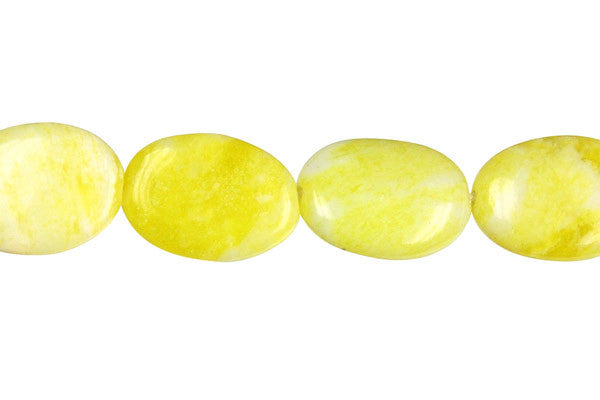 Lemon Jade Flat Oval (A) Beads