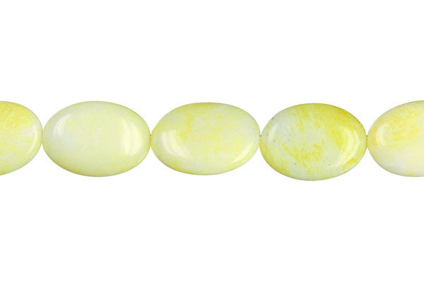 Lemon Jade Flat Oval (A) Beads
