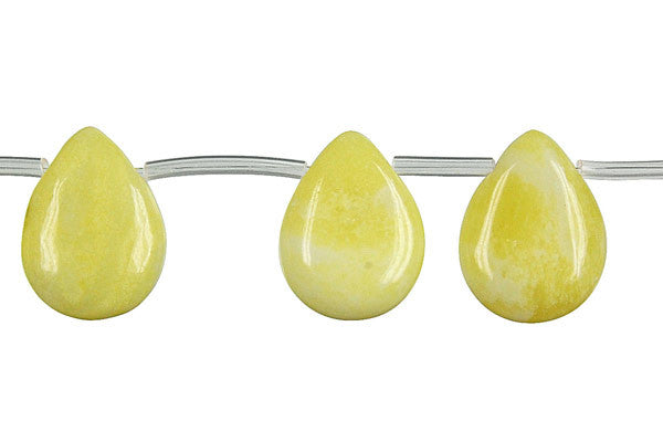 Lemon Jade Flat Briolette (A) Beads