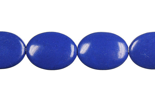 Lapis (Dyed) Flat Oval Beads