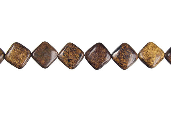 Bronzite Diamond Square Beads
