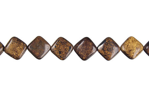 Bronzite Diamond Square Beads
