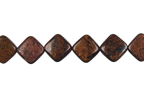 Bronzite Diamond Square Beads
