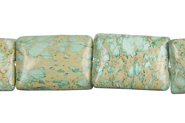 Aqua Terra Jasper (Turquoise) Flat Rectangle Beads