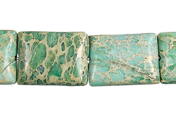 Aqua Terra Jasper (Turquoise) Flat Rectangle Beads