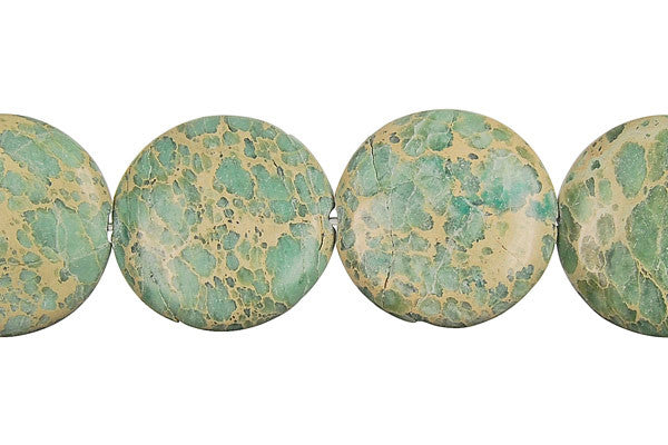 Aqua Terra Jasper (Turquoise) Coin Beads