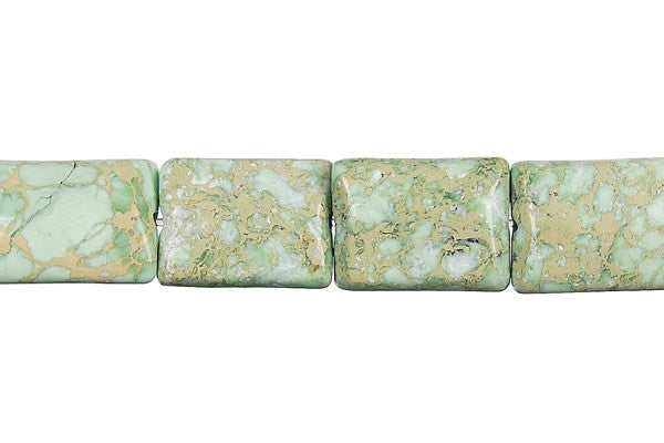 Aqua Terra Jasper (Turquoise) Flat Rectangle (B) Beads