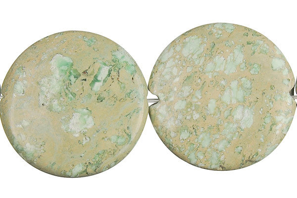 Aqua Terra Jasper (Turquoise) Coin (B) Beads
