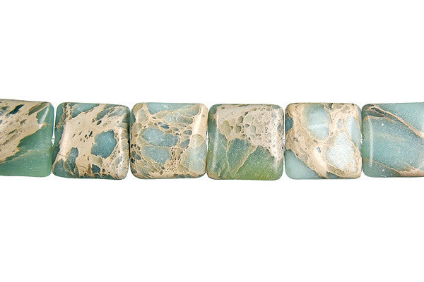 Aqua Terra Jasper Flat Square Beads