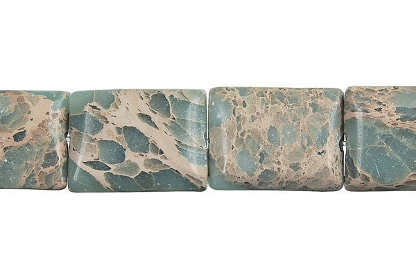 Aqua Terra Jasper Flat Rectangle (Square Corner) Beads