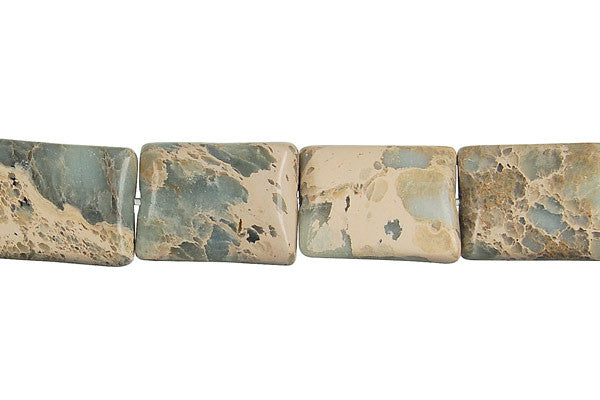 Aqua Terra Jasper Flat Rectangle (Square Corner) Beads