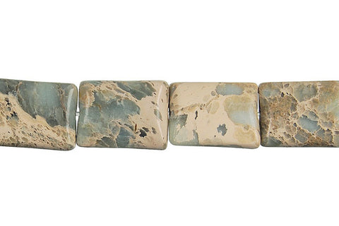 Aqua Terra Jasper Flat Rectangle (Square Corner) Beads