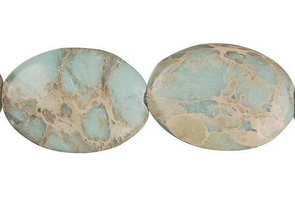Aqua Terra Jasper Flat Oval Beads