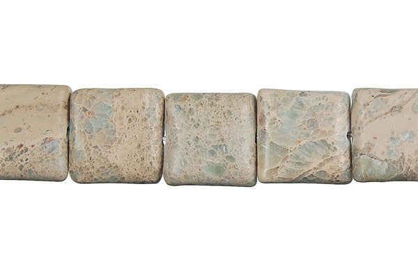 Aqua Terra Jasper Flat Square (B) Beads