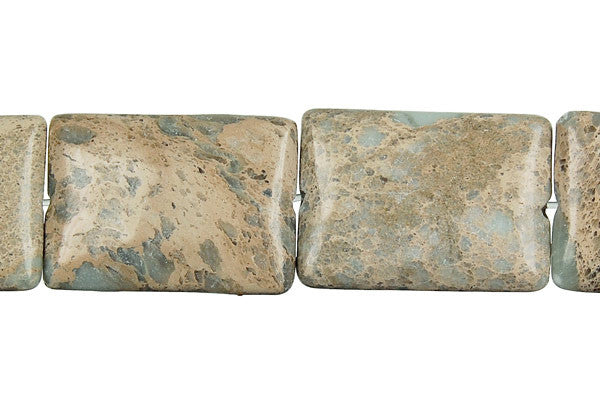 Aqua Terra Jasper Flat Rectangle (B) Beads
